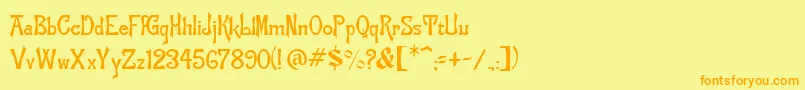 ManchuriaNormal Font – Orange Fonts on Yellow Background