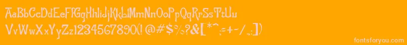 ManchuriaNormal Font – Pink Fonts on Orange Background