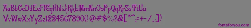 ManchuriaNormal Font – Purple Fonts on Gray Background