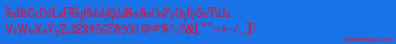 ManchuriaNormal Font – Red Fonts on Blue Background