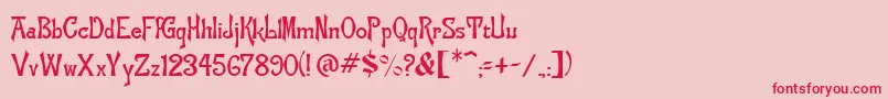 ManchuriaNormal Font – Red Fonts on Pink Background