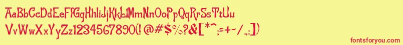 ManchuriaNormal Font – Red Fonts on Yellow Background