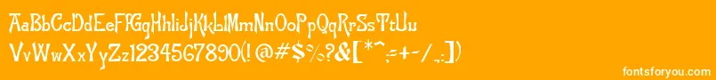 ManchuriaNormal-Schriftart – Weiße Schriften auf orangefarbenem Hintergrund