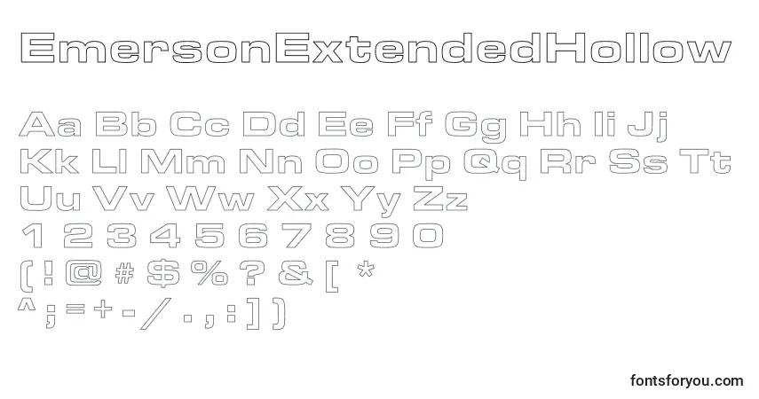 Шрифт EmersonExtendedHollow – алфавит, цифры, специальные символы