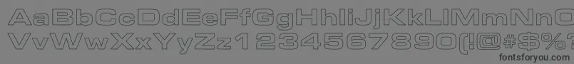 Fonte EmersonExtendedHollow – fontes pretas em um fundo cinza