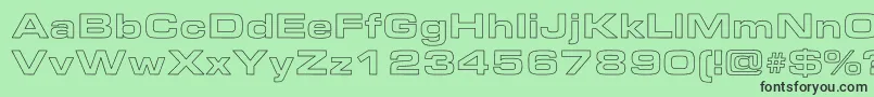 Czcionka EmersonExtendedHollow – czarne czcionki na zielonym tle