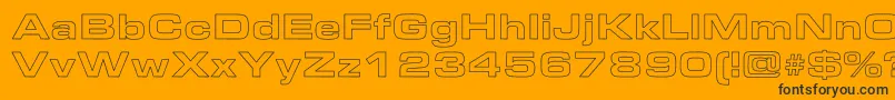 Więcej informacji o czcionce EmersonExtendedHollow Czcionka EmersonExtendedHollow – czarne czcionki na pomarańczowym tle