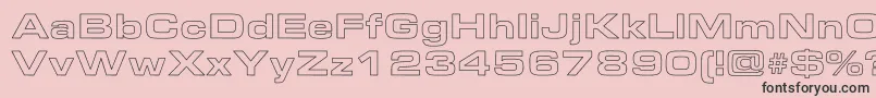 Weitere Informationen zur EmersonExtendedHollow-Schriftart EmersonExtendedHollow-Schriftart – Schwarze Schriften auf rosa Hintergrund