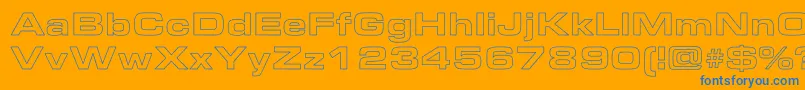 EmersonExtendedHollow Font – Blue Fonts on Orange Background