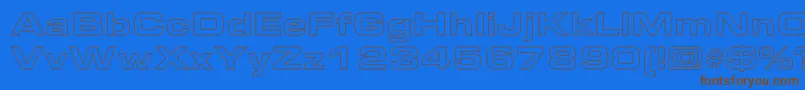 EmersonExtendedHollow Font – Brown Fonts on Blue Background