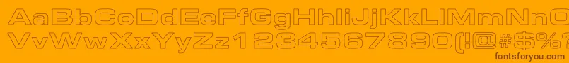 Saiba mais sobre a fonte EmersonExtendedHollow Fonte EmersonExtendedHollow – fontes marrons em um fundo laranja