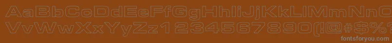 フォントEmersonExtendedHollow – 茶色の背景に灰色の文字