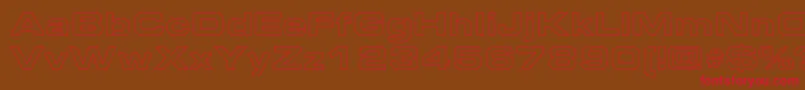 EmersonExtendedHollow Font – Red Fonts on Brown Background