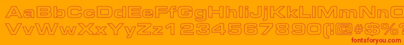 EmersonExtendedHollow Font – Red Fonts on Orange Background