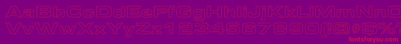 EmersonExtendedHollow-Schriftart – Rote Schriften auf violettem Hintergrund