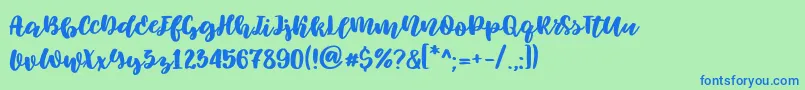 Elowen Font – Blue Fonts on Green Background