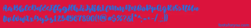 Elowen Font – Blue Fonts on Red Background