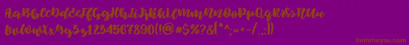 フォントElowen – 紫色の背景に茶色のフォント
