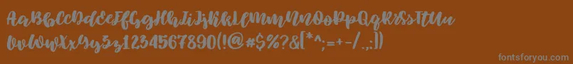 Elowen-fontti – harmaat kirjasimet ruskealla taustalla