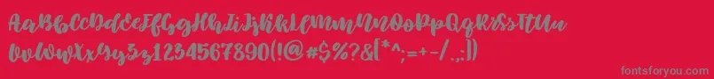 Elowen Font – Gray Fonts on Red Background