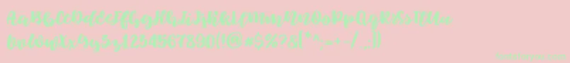 Elowen Font – Green Fonts on Pink Background