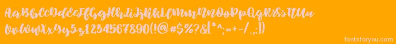 Elowen Font – Pink Fonts on Orange Background
