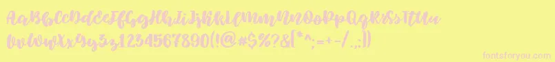 Elowen Font – Pink Fonts on Yellow Background