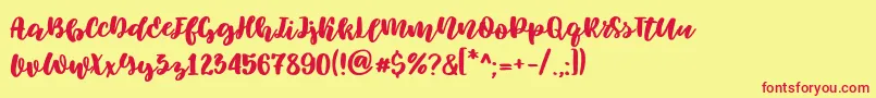 Elowen Font – Red Fonts on Yellow Background