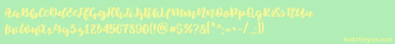 Elowen Font – Yellow Fonts on Green Background