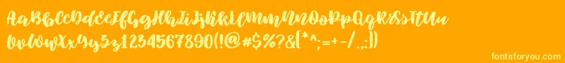Elowen Font – Yellow Fonts on Orange Background