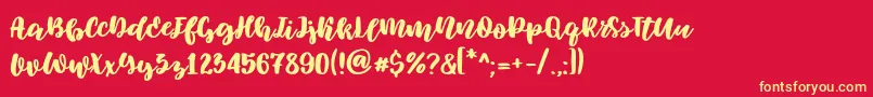 Elowen Font – Yellow Fonts on Red Background