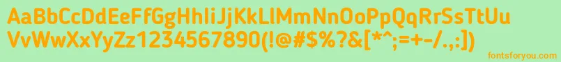 BloggerSansBold-Schriftart – Orangefarbene Schriften auf grünem Hintergrund