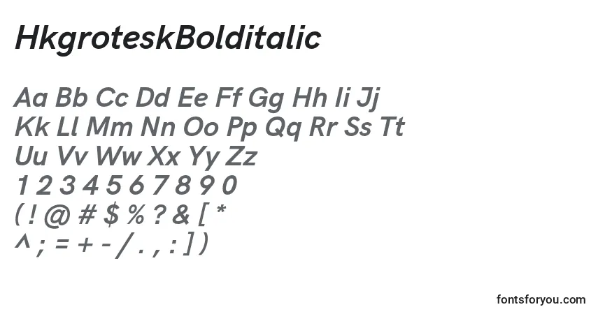 Czcionka HkgroteskBolditalic (113185) – alfabet, cyfry, specjalne znaki