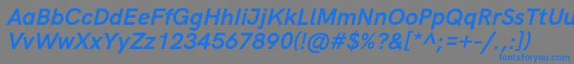 HkgroteskBolditalic-Schriftart – Blaue Schriften auf grauem Hintergrund