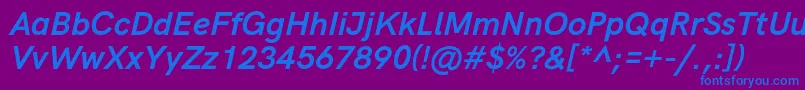 HkgroteskBolditalic Font – Blue Fonts on Purple Background