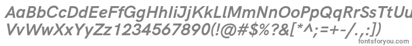 フォントHkgroteskBolditalic – 白い背景に灰色の文字