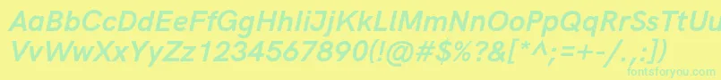 HkgroteskBolditalic Font – Green Fonts on Yellow Background