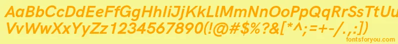 HkgroteskBolditalic Font – Orange Fonts on Yellow Background