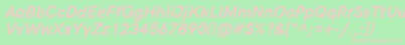 HkgroteskBolditalic-fontti – vaaleanpunaiset fontit vihreällä taustalla