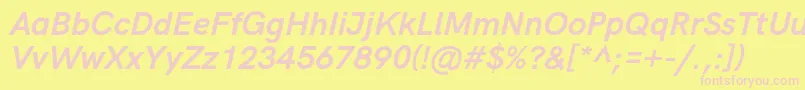 HkgroteskBolditalic Font – Pink Fonts on Yellow Background