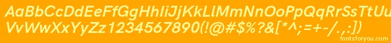 HkgroteskBolditalic Font – Yellow Fonts on Orange Background