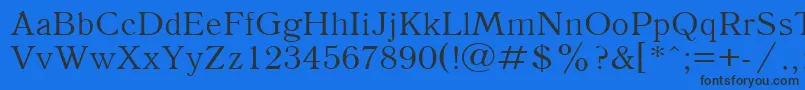 Antiqua110n-fontti – mustat fontit sinisellä taustalla