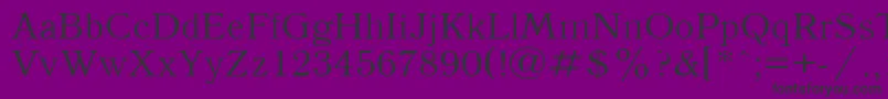 Antiqua110n-fontti – mustat fontit violetilla taustalla