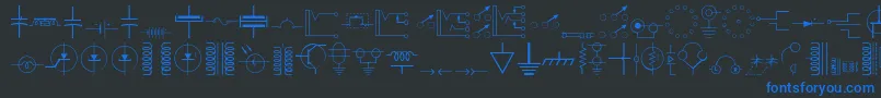 Fonte DigelecThin – fontes azuis em um fundo preto