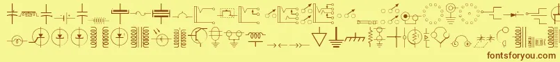 Fonte DigelecThin – fontes marrons em um fundo amarelo