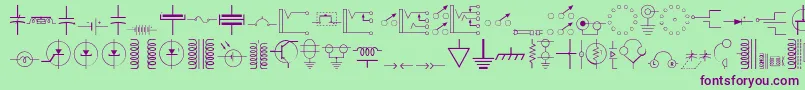 Шрифт DigelecThin – фиолетовые шрифты на зелёном фоне