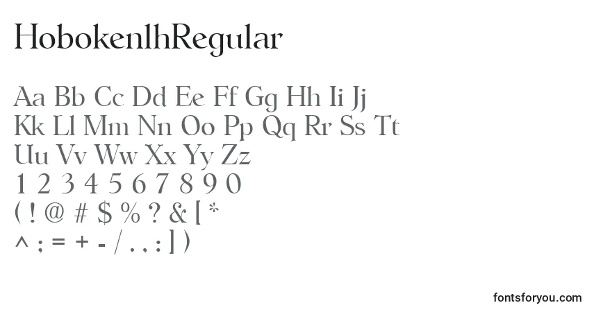 Schriftart HobokenlhRegular – Alphabet, Zahlen, spezielle Symbole