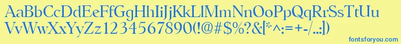 HobokenlhRegular Font – Blue Fonts on Yellow Background
