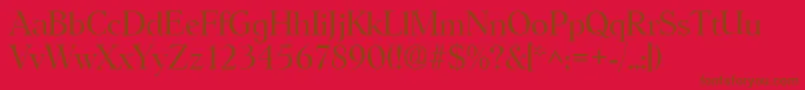 HobokenlhRegular-fontti – ruskeat fontit punaisella taustalla