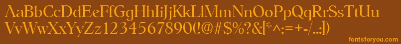 HobokenlhRegular Font – Orange Fonts on Brown Background